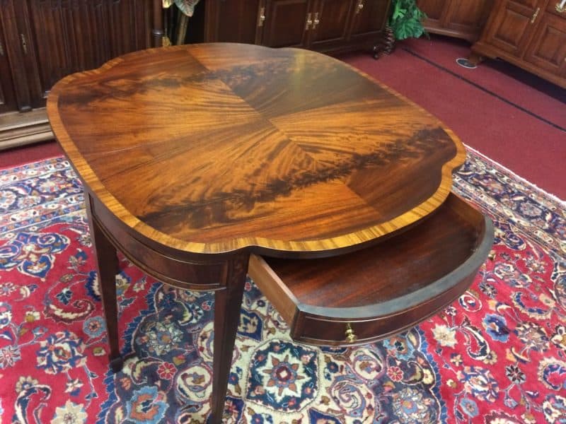 Vintage Mahogany Games Table, Inlaid Accent Table