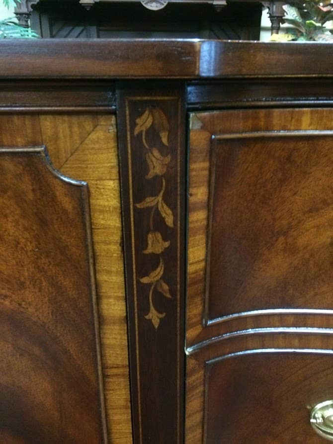 Vintage Sideboard, Inlaid Mahogany Buffet, Red Lion Furniture