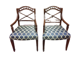 Vintage Maitland Smith Accent Chairs, The Pair