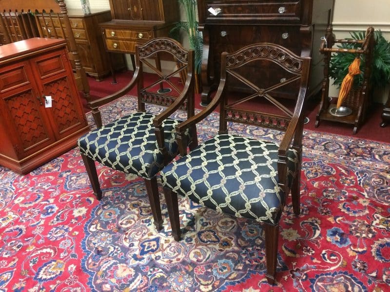 Vintage Maitland Smith Accent Chairs, the Pair