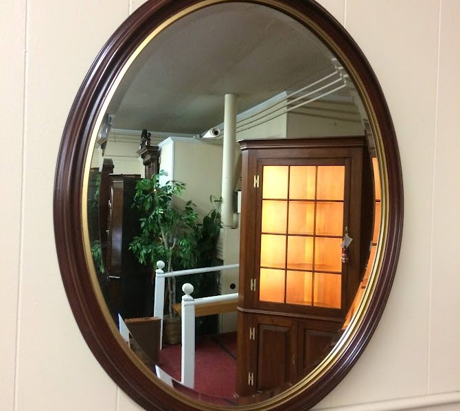 Vintage Mirror, Beveled Oval Mirror