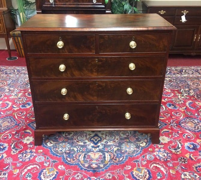 Antique Chest of Drawers, Two Over Three Chest, Mahogany Dresser