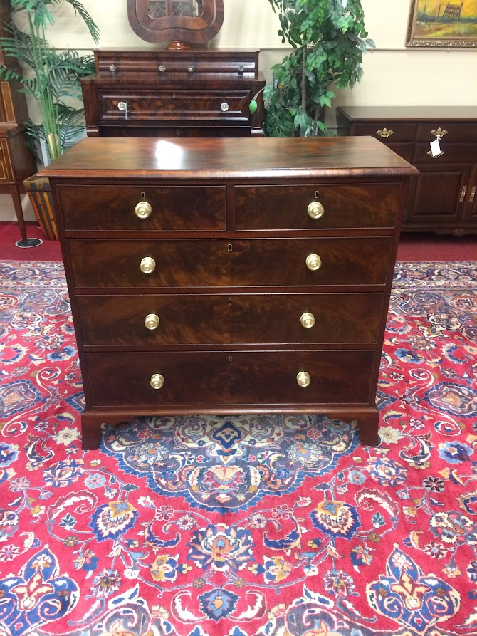 Antique Chest of Drawers, Two over Three Chest, Mahogany Dresser