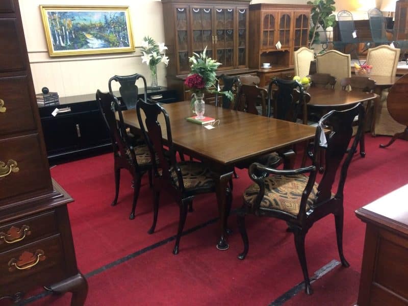 Vintage Dining Chairs, Black Dining Chairs, Set of Eight