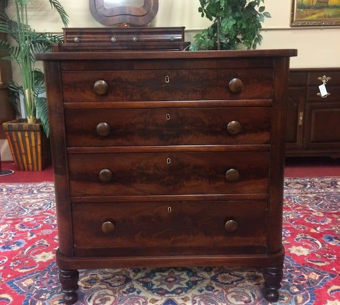 Antique Four Drawer Chest, Mahogany Chest of Drawers
