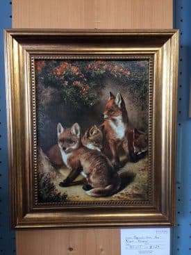 Reproduction Foxes Print, Framed
