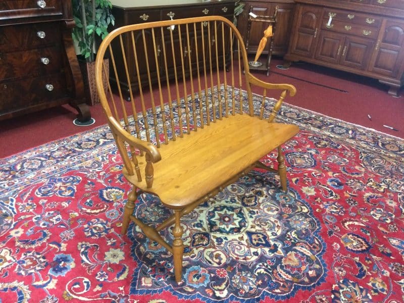 Vintage Bench, Oak Windsor Style Bench