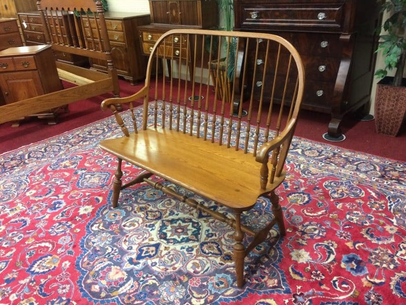 Vintage Bench, Oak Windsor Style Bench