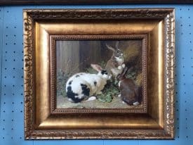 Reproduction Rabbit Painting, Large Frame