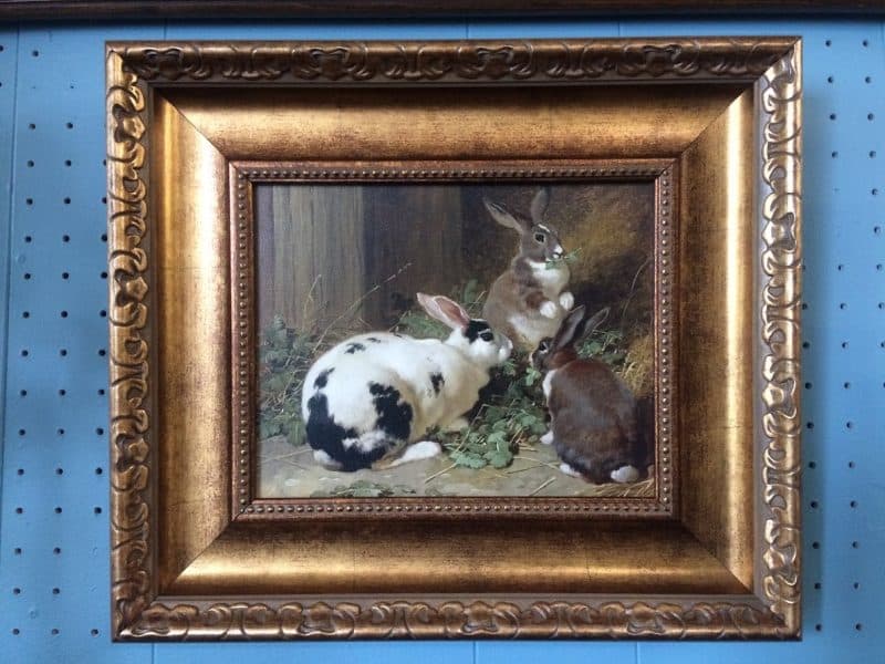 Reproduction Rabbit Painting, Large Frame