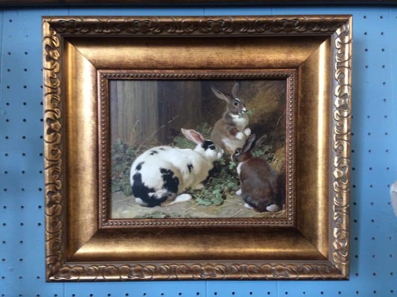 Reproduction Rabbit Painting, Large Frame