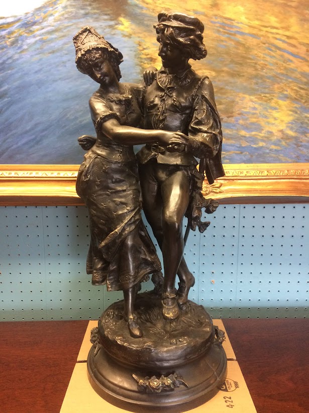 Vintage Cast Bronze Sculpture, Original Artist Adrie Etienne Gaudez