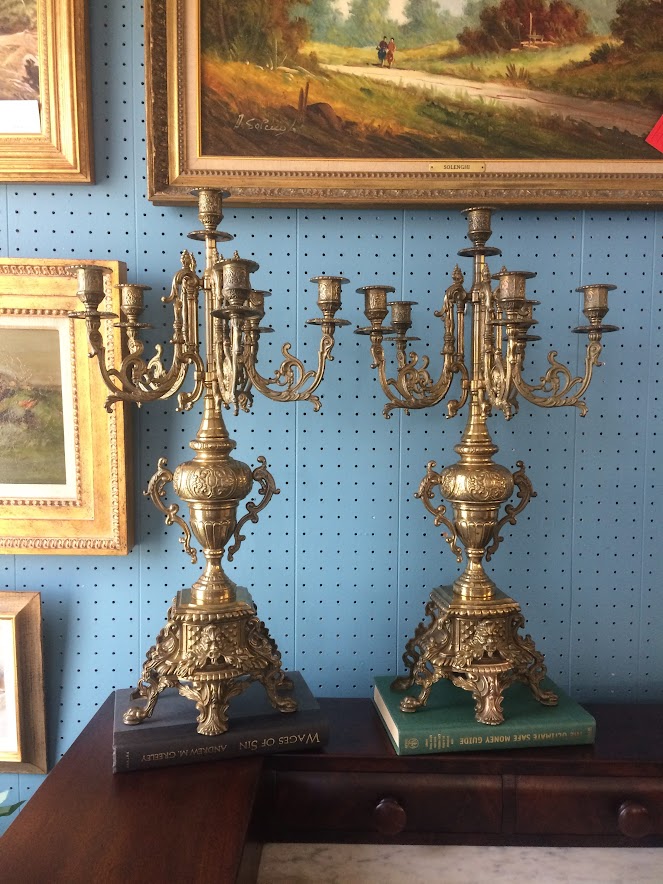 Vintage Candelabras, Brass Candelabra, Fancy Candelabras