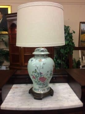 Vintage Chinoiserie Lamp, Asian Style Lamp