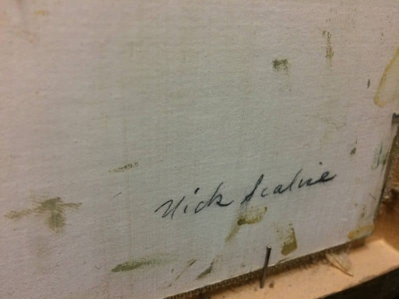 Vintage Oil Painting, "onions on a Green Cloth", Nick Scalise
