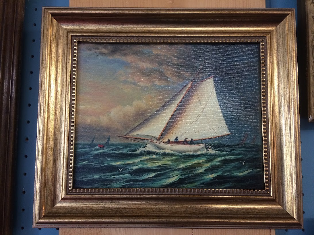 Vintage Reproduction Print, Racing Boat