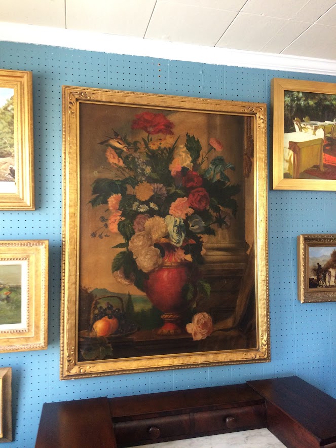 Antique Painting, Vase with Flowers Painting, Still Life