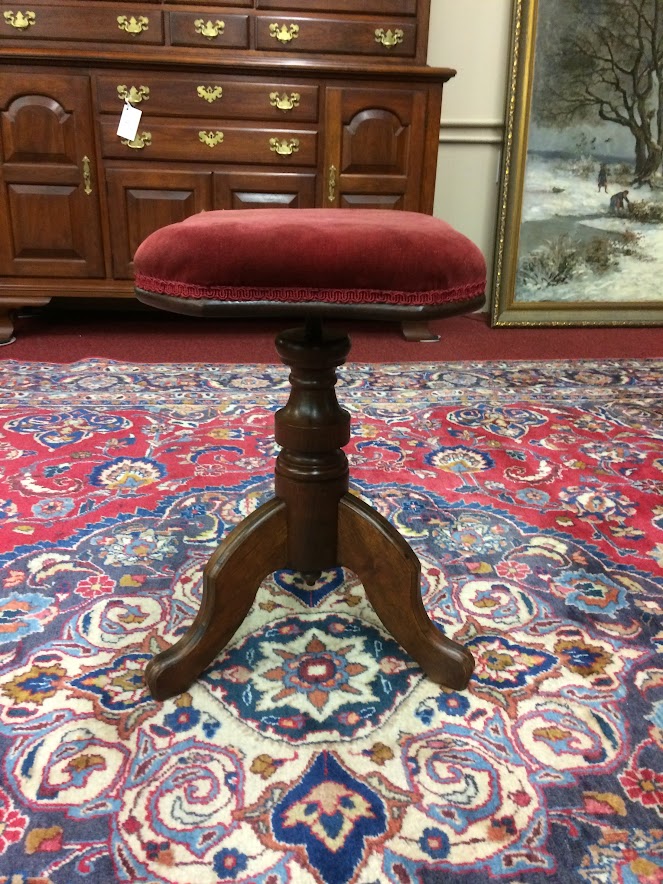 Antique Piano Stool, Vintage Swivel Stool, Victorian Furniture