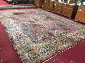 Vintage Persian Rug, Sarouk Style Rug, Room Size Rug