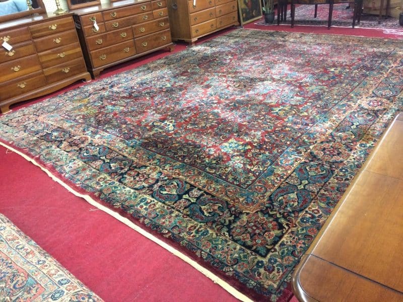 Vintage Persian Rug, Sarouk Style Rug, Room Size Rug