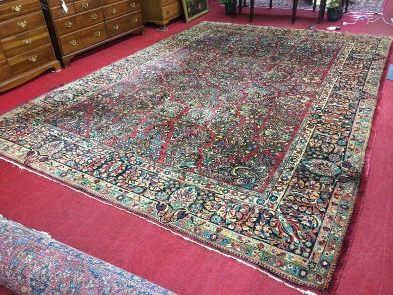 Vintage Persian Rug, Sarouk Style Rug, Room Size Rug