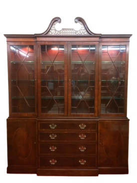 Vintage China Cabinet, Breakfront, Baker Furniture