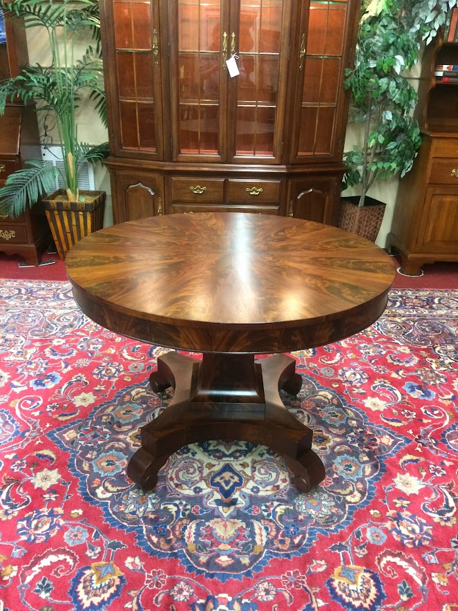 Antique Center Table, Mahogany Accent Table, Empire Table