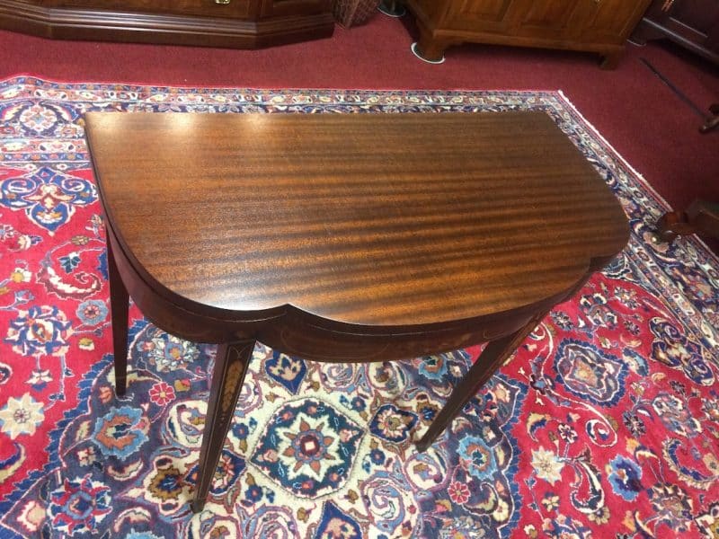 Vintage Games Table Inlaid Accent Table