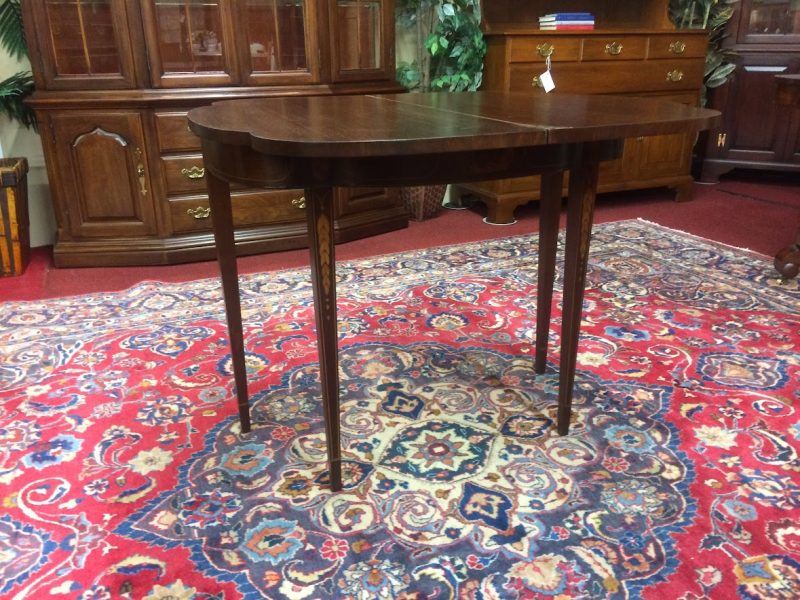 Vintage Games Table Inlaid Accent Table
