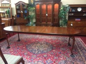 Dining Table Cherry Vintage Dining Table, Tom Seely Dining Table with Four Leaves