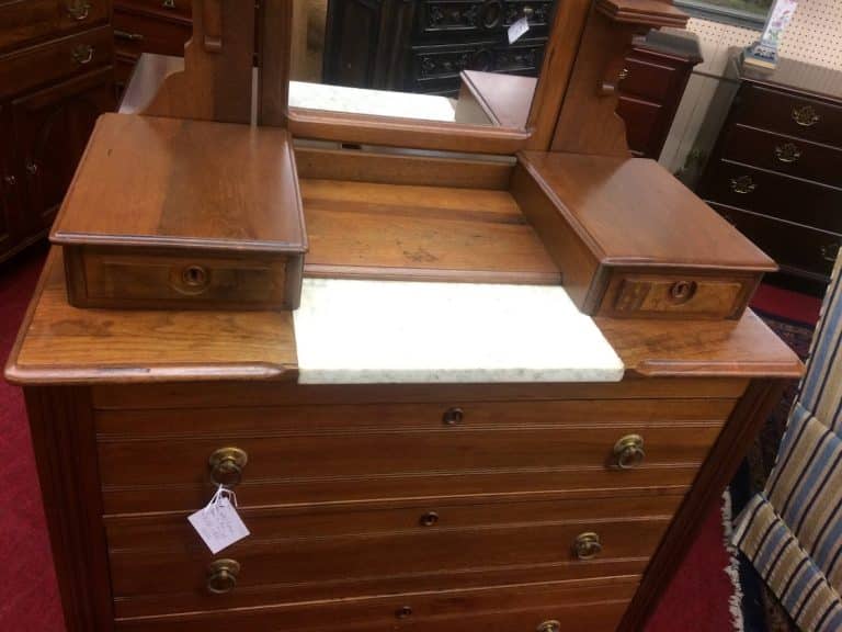 Victorian Dresser with Mirror, Cottage Style Dresser, Vintage Dresser Drawers - Image 4