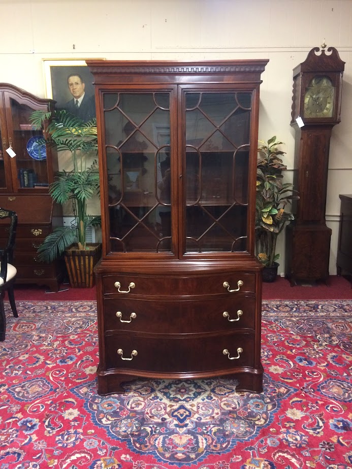 Vintage Mahogany China Cabinet, Federal Style