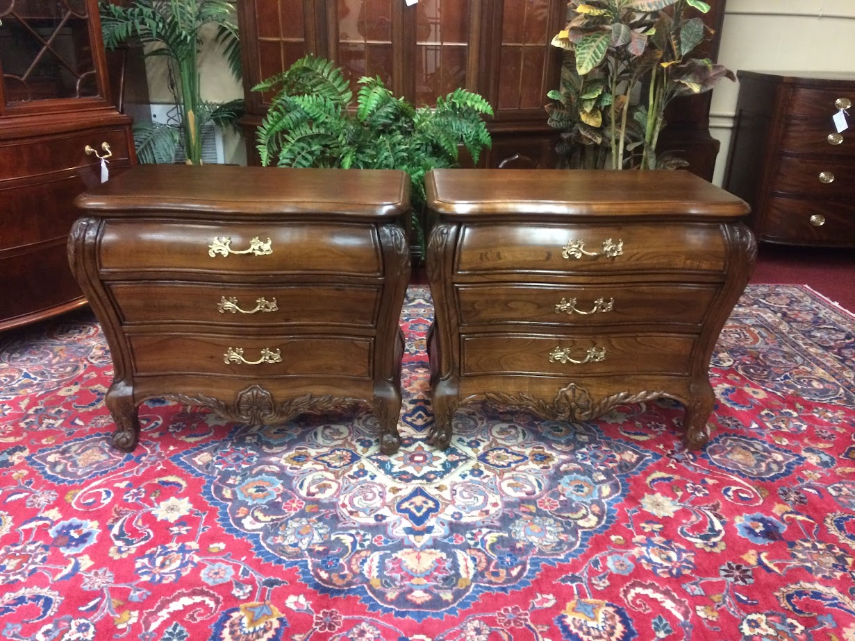 Vintage Nightstand Chests, French Style Nightstands, Hickory White Furniture, The Pair