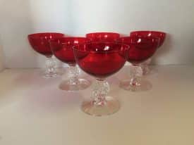 Vintage Morgantown "Golf Ball" Crystal Stemware, Set of Six