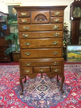 Vintage Highboy Chest, Oak High Dresser