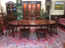 Vintage Tom Seely Table and Six Chairs, Windsor Dining Set
