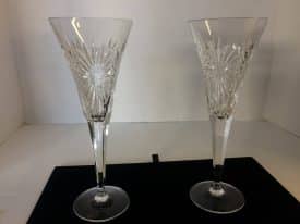 Waterford Crystal Champagne Flutes, Starburst Design, Set of Two