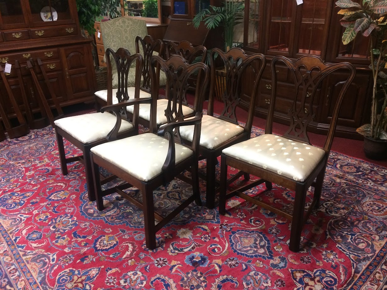 Best Price Vintage Dining Chairs, Chippendale Style Chairs, Set of Six ...