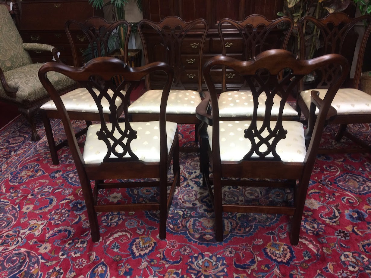 Vintage Dining Chairs, Chippendale Style Chairs, Set of Six 👍