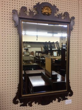 Vintage Chippendale Mirror, Scrollwork Mirror, Mahogany Mirror