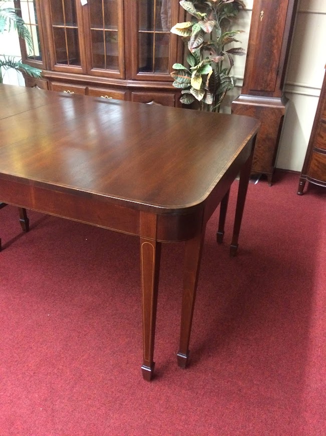 Vintage Dining Table, Inlaid Dining Table, Mahogany, Federal Style Table