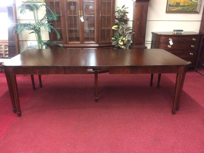 Vintage Dining Table, Inlaid Dining Table, Mahogany, Federal Style Table