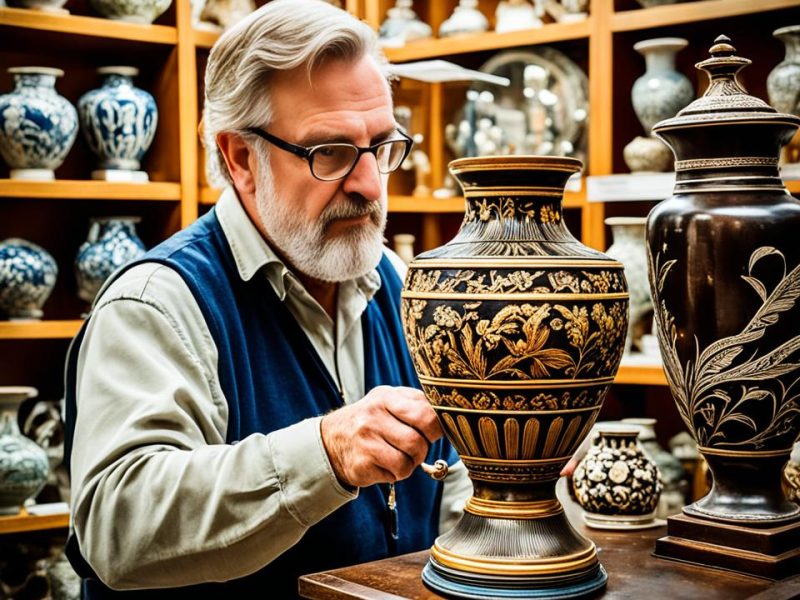 How do you authenticate the age and origin of antique decor items?