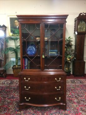 Vintage China Cabinet, Mahogany Cabinet, Federal Style Cabinet or Bookcase