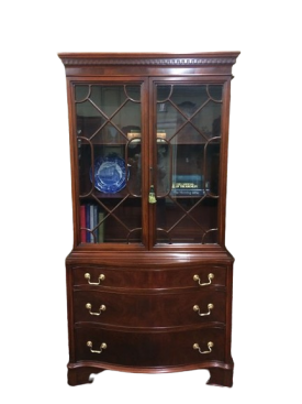 Vintage China Cabinet, Mahogany Cabinet, Federal Style Cabinet or Bookcase