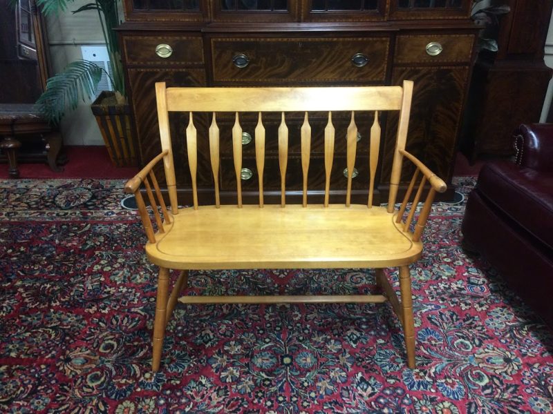 Vintage Arrowback Bench, Maple Bench, Nichols and Stone Furniture