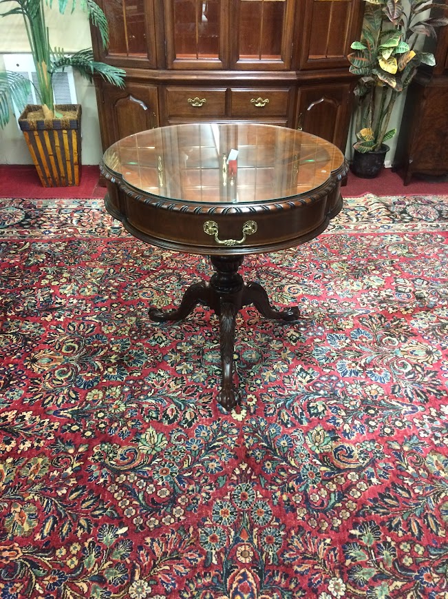 Vintage Center Table, Mahogany Center Table, Henkel Harris Furniture