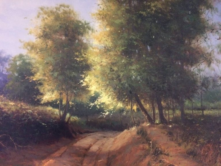 Vintage Oil Painting on Canvas, Framed - Image 2