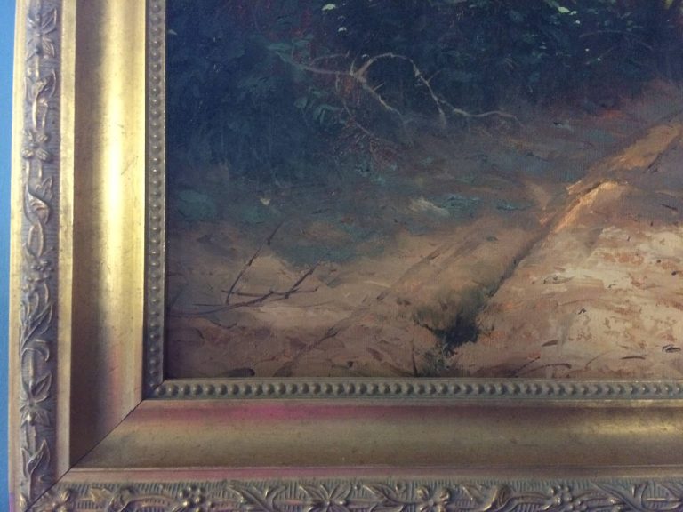Vintage Oil Painting on Canvas, Framed - Image 5