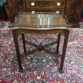 Vintage Georgian Style Table, Accent Table, Pierce Carved Mahogany Table